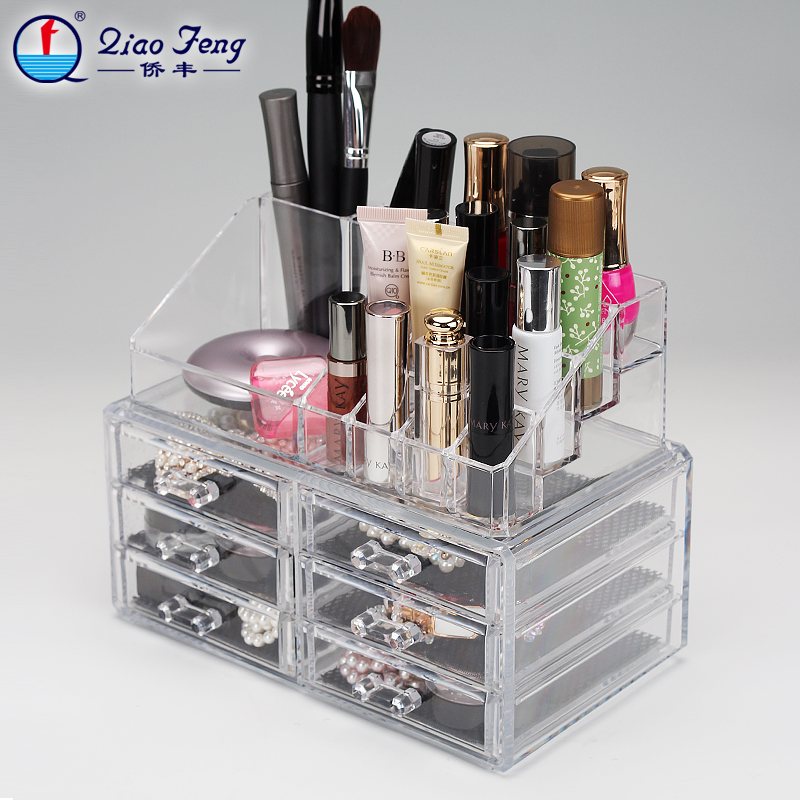 Qiao feng cosmetic case Jewelry Box color makeup tool transp...