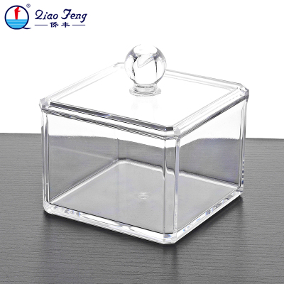 Qiao feng transparent cosmetic cotton box cotton swab box table top matching box jewelry box sf-1181