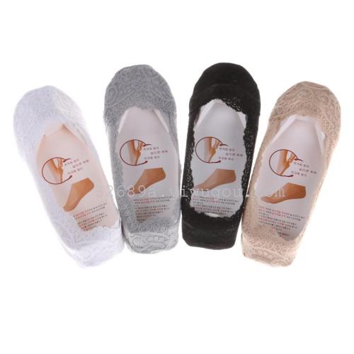 spring and summer women‘s ultra-thin invisible socks korean lace seamless three-dimensional boat socks