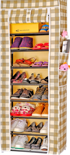 Nine-Layer Iron Net Shoe Rack Double-Sided Sideband Shoe Cabinet Storage Cabinet Oxford Cloth