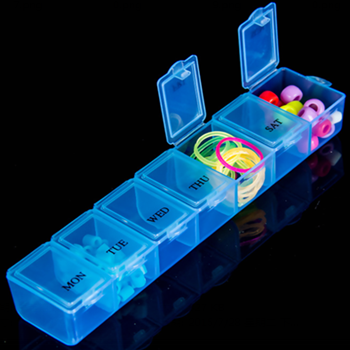 Family Storage Tool 15*3.5*2.300 Match 7 Grid Transparent Plastic Storage Box