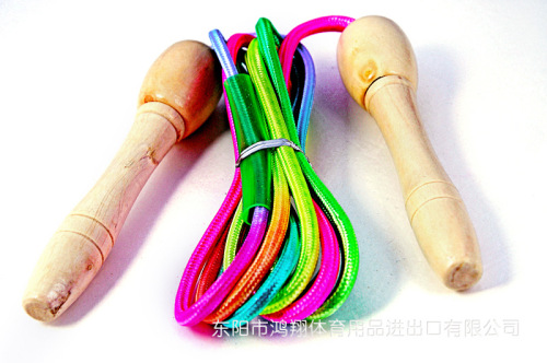 threaded wooden handle rainbow rope