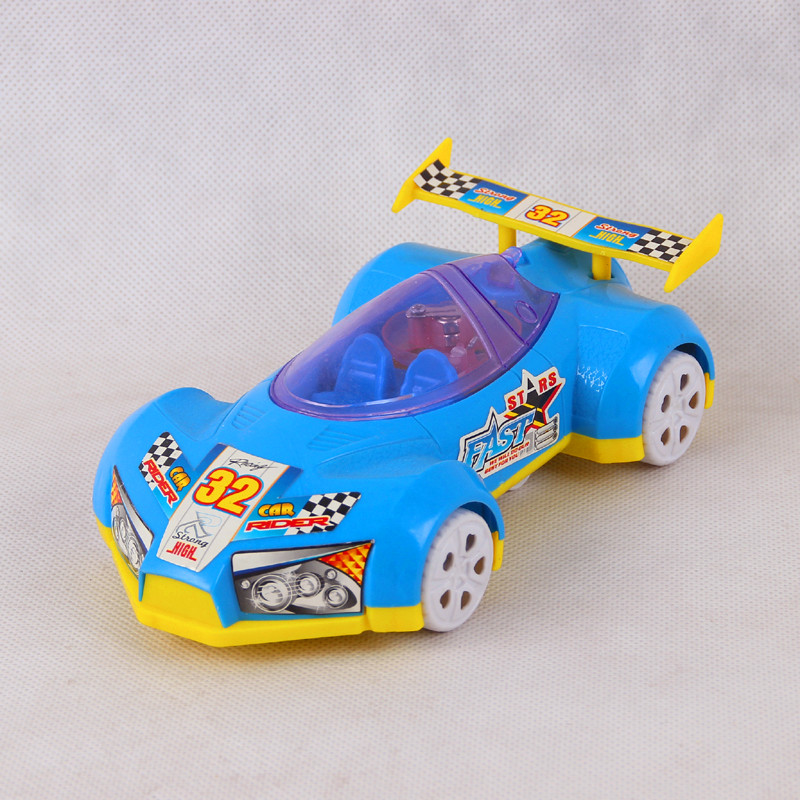 地摊外贸玩具批发 拉线灯光概念车贴纸带尾翼赛车