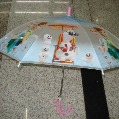 Fresh Long Handle Umbrella Boys and Girls Children's Umbrella Thermal Transfer Girl Pattern Sunny Umbrella Environmental Umbrella
