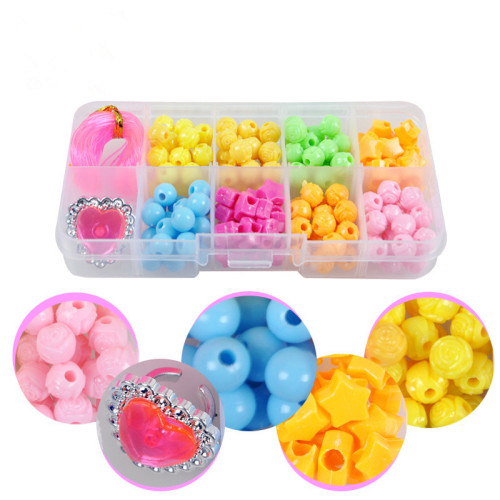 Creative Early Learning Children‘s Handmade DIY Beaded Toys 10 Grid Scattered Beads Educational Toys