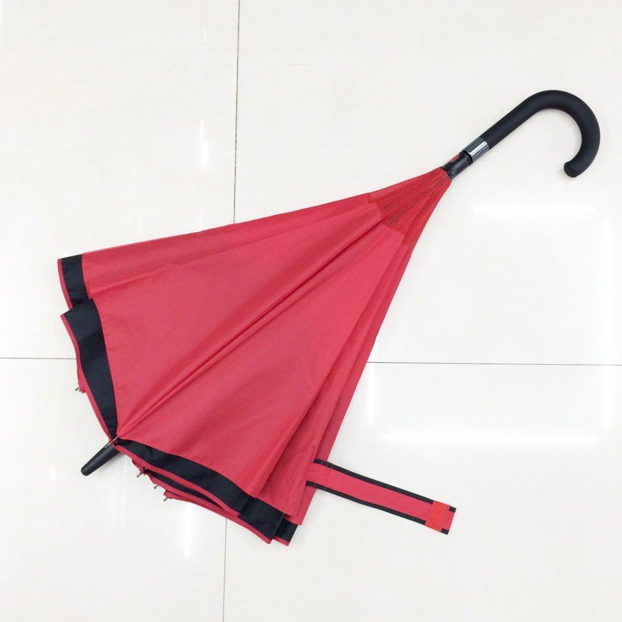 反向伞 纤维骨纯色双层反转雨伞 男女士商务伞 可定做_信心伞业_义乌