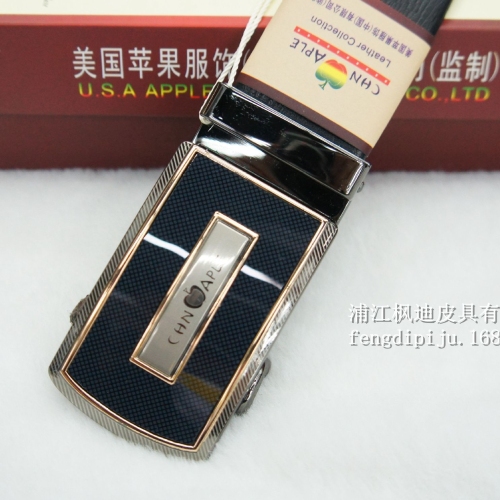 automatic buckle belt men‘s casual belt cowhide two-layer leather leather factory wholesale