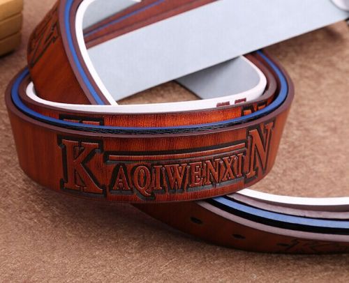 spring rain leather printed letters fashion personality leisure belt