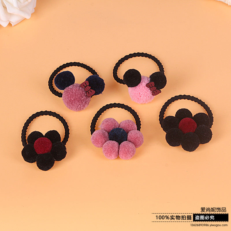 The new version of the hair fluffy hair rope headdress cute flower ring band