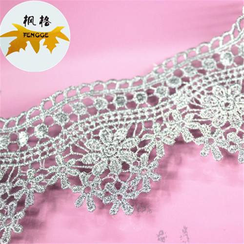 Factory Direct Sales High Quality Silver Gray Polyester Lace DIY Handmade Lace