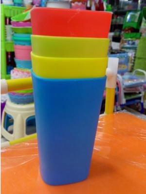 Candy colored brushing cup thickened plastic square expressions using cup toothbrush cup water cup mouthwash cup