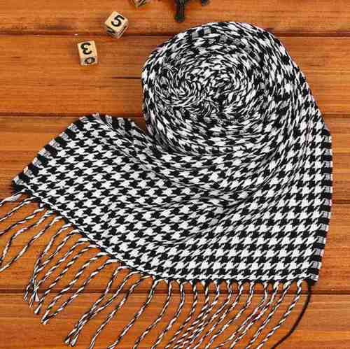 scarf men‘s scarf houndstooth scarf tassel artificial cashmere scarf