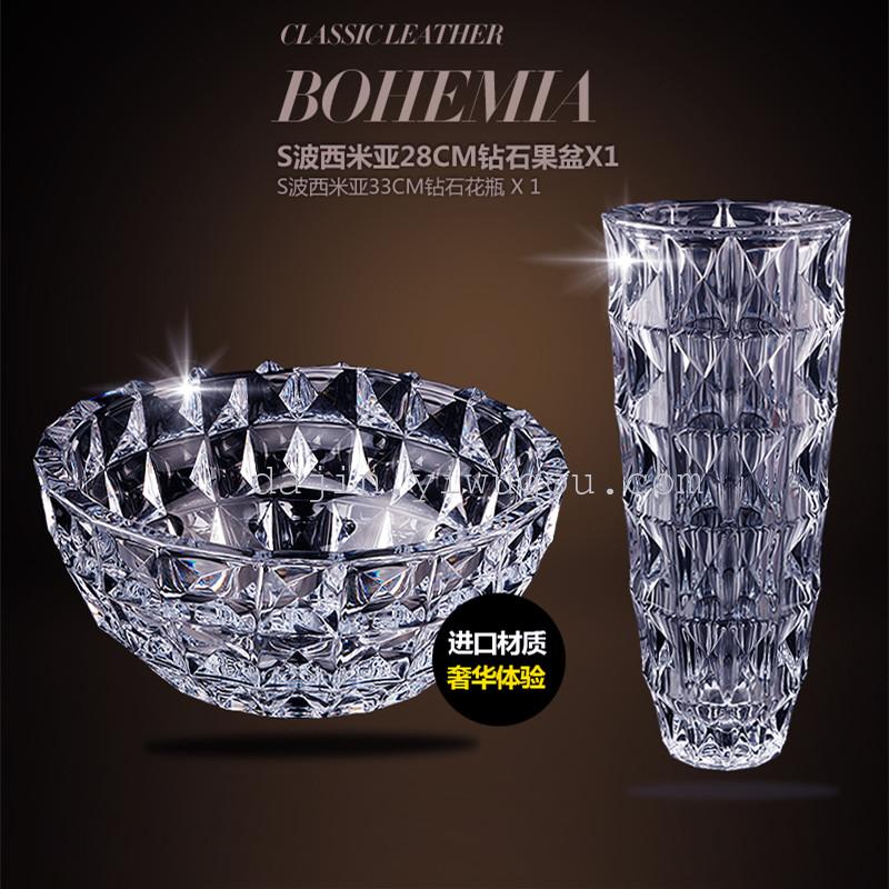 Diamond Vase 33 cm Bohemia 