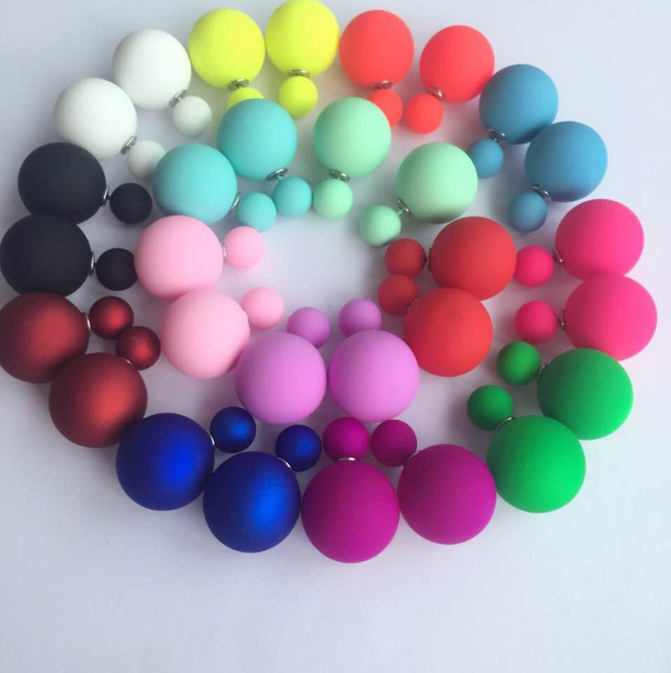 橡皮大小球耳钉