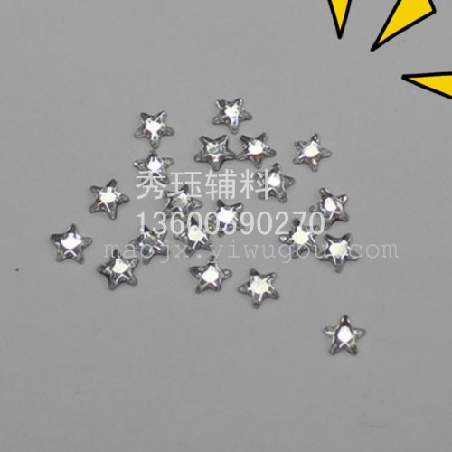Five-Pointed Star Double-Sided Drill a Drill 6*6 Clothing Accessories DIY Handmade