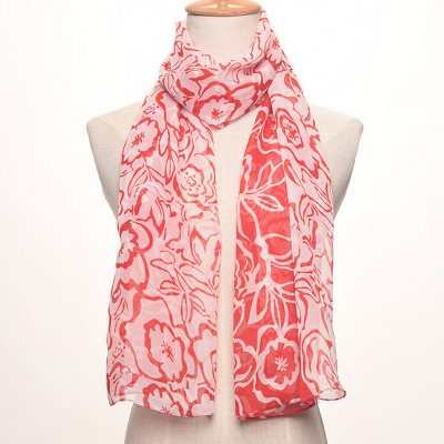 South Korean printed, chiffon long towel outdoor sun protection scarf wholesale.