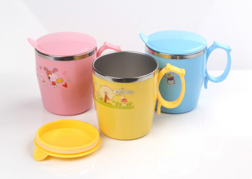 Baby Stainless Steel Anti-Scald Thermos Cup with Lid Toddler Drinking Cup Children Drinking Cup