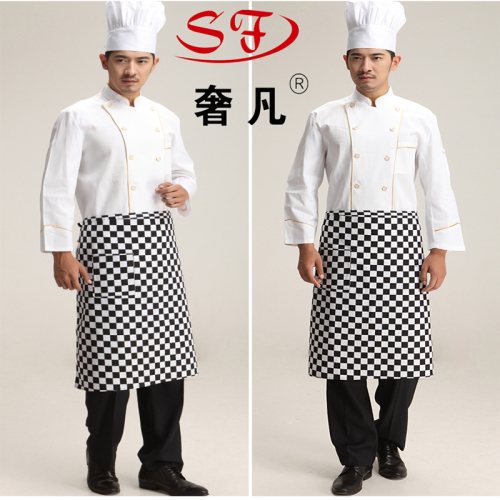 厨师服新款秋冬工作服两排扣黑色厨师服可绣印logo