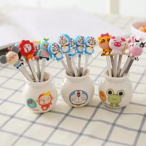 cartoon silicone fruit fork （5 styles）