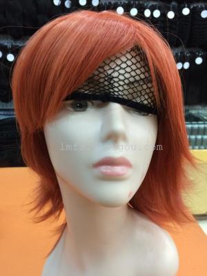 Fashion short wig cosplay head set lm-710, ironing can roll