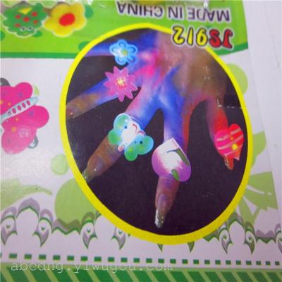 Ring finger lights flash cartoon lamp suction card packing factory direct sales