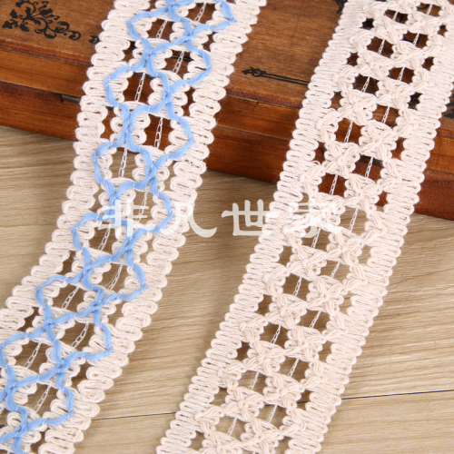 Cotton Thread White Two-Color Mesh Lace Clothing Accessories