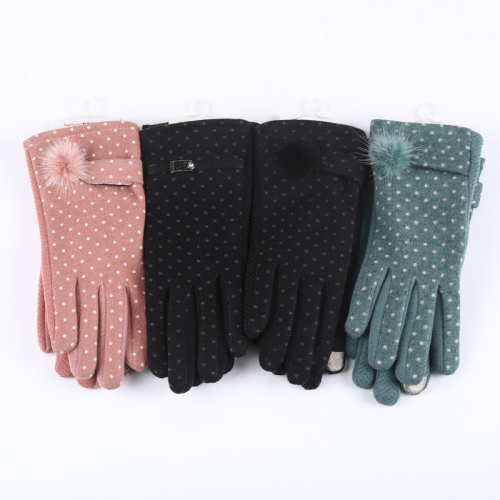Xuman Tiger Brand Rabbit Fur Idea Fur Ball Non-Inverted Velvet Women‘s Gloves Wholesale
