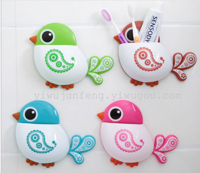 Powerful suction cup express little bird toothbrush holder, toothbrush and toothpaste holder, YJ