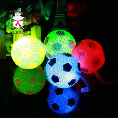 Manufacturers direct flash massage ball with Yoyo rope 7.5cm luminous football