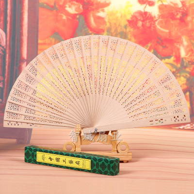 8 inches full red sandalwood fan wholesale imitation ebony fan folding fan exports