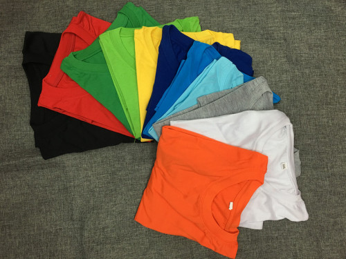factory direct multi-color polyester round neck short-sleeved t-shirt cultural shirt class uniform customized summer about