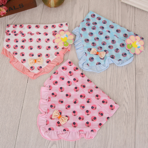 Pure Cotton Cartoon Triangular Binder Lace Triangular Binder Saliva Towel Baby Products