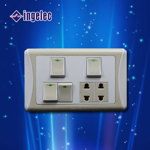 Factory Direct Sales Four-Position Four-Plug 220V High Quality Wall Large Board Switch Switch Socket