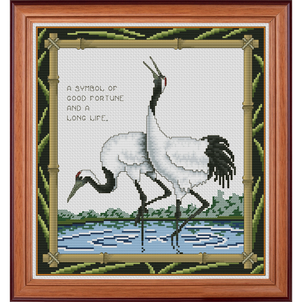 十字绣布艺材料包客厅工艺品批发diy仙鹤0983