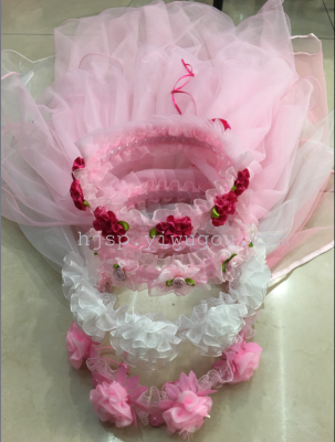 Children's jewelry Children's wedding dress wreaths of south Korean long yarn 2015 new large crown yarn.