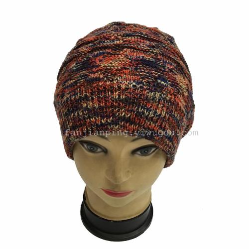 Double-Layer Thickened Colored Cashmere Knitted Casual Ski Hat