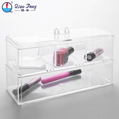 Qiao feng cosmetics tool clear crystal base cosmetic box/jewelry box sf-1172-1