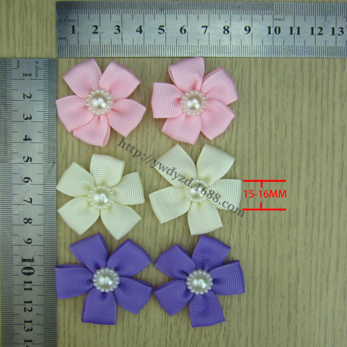 Wholesale Rib Belt Five-Petal Flower， ribbon Flower
