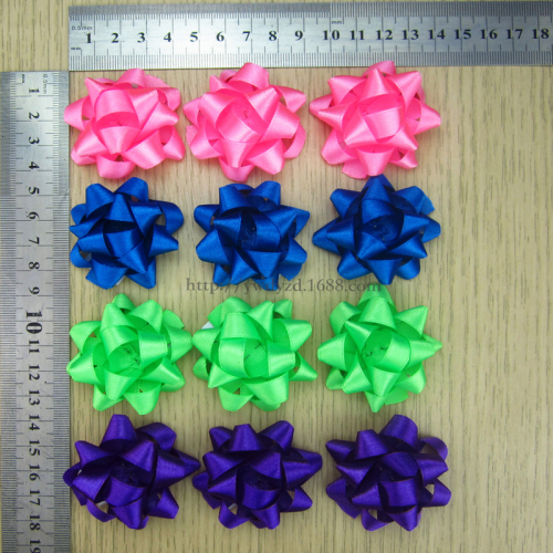 wholesale custom ribbon star flower， ribbon star flower， packaging knot