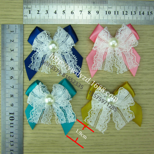 Wholesale Customized Cute Lace Pearl Bow Clothing Toy Accessories