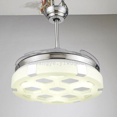 Supply 42 Inch Led Simple Chandelier Invisible Ceiling Fan Lamp
