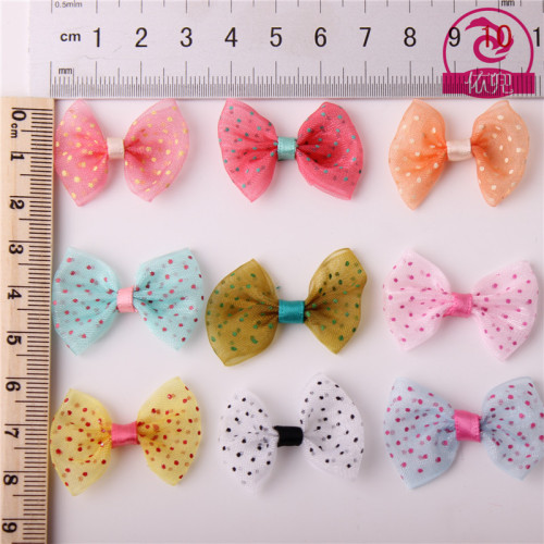 Yiwu Wholesale Chiffon Polka Dot Bow Shoes and Hats Accessories