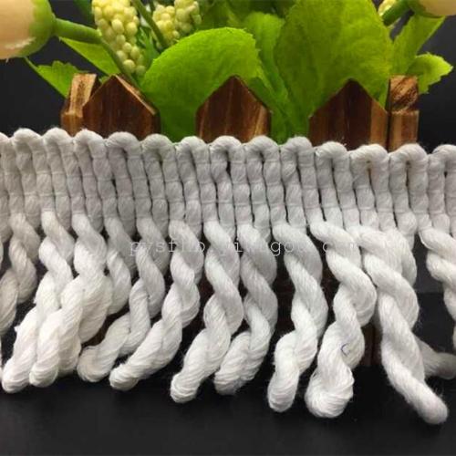 supply 6cm polyester cotton fringe tassel lace polyester cotton beach towel rope