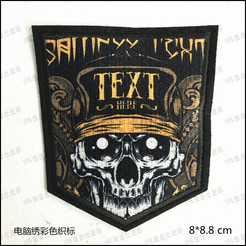 New Skull Embroidery Color Woven Logo Colorful Color Styles Manufacturers direct Sales Customization as Request