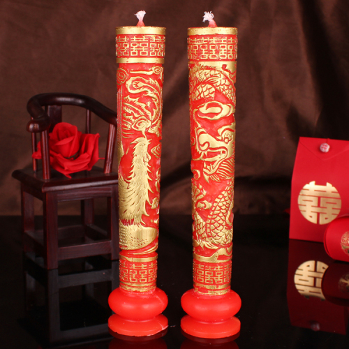 Chinese Wedding Festive Supplies Yuhuan Candle Art Wedding Wedding Candles Dragon and Phoenix Wax