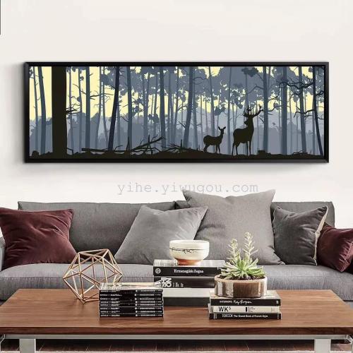 Hotel Engineering Decorative Painting | KTV Black and White Painting | L-Shaped Solid Wood Painting Frame | HD Micro-Jet Landscape Painting