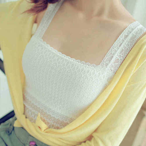 new girl lace rhombus mesh wrap bust korean style double-layer lace vest