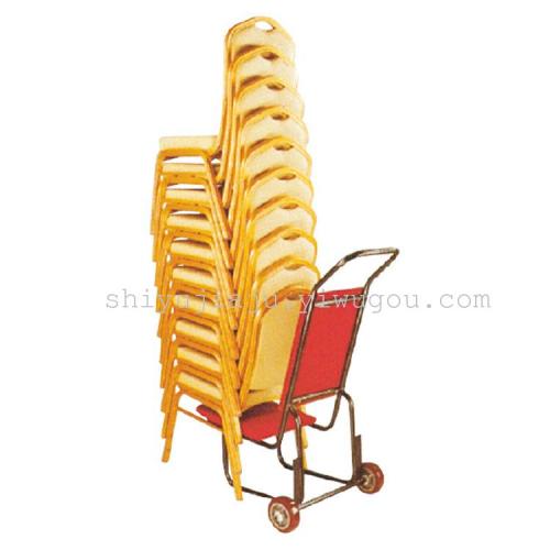 zhejiang hangzhou supply hotel furniture metal trolley hotel banquet chair trolley hotel dining chair transporter