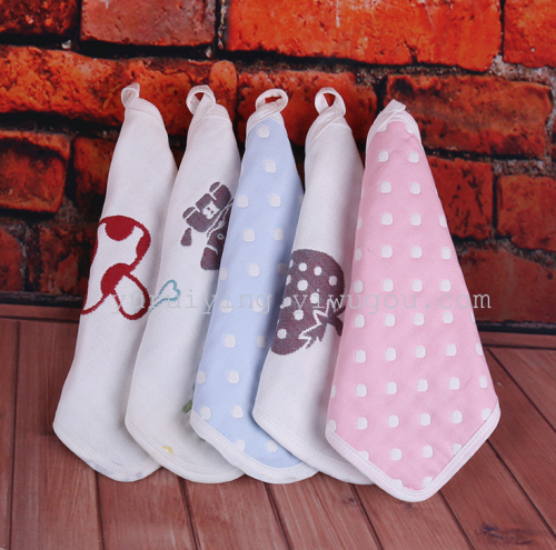 Baby Saliva Towel Handkerchief six-Layer Gauze Small Square Scarf Children‘s Towel Maternal and Child Supplies 