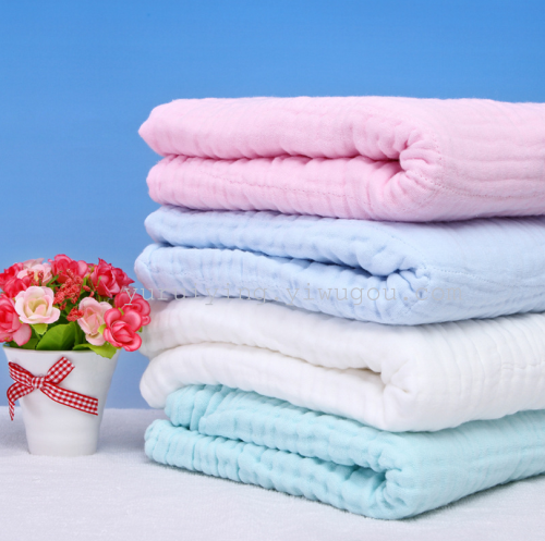 new baby gauze colored cotton bath towel baby bubble washed gauze quilt factory direct export